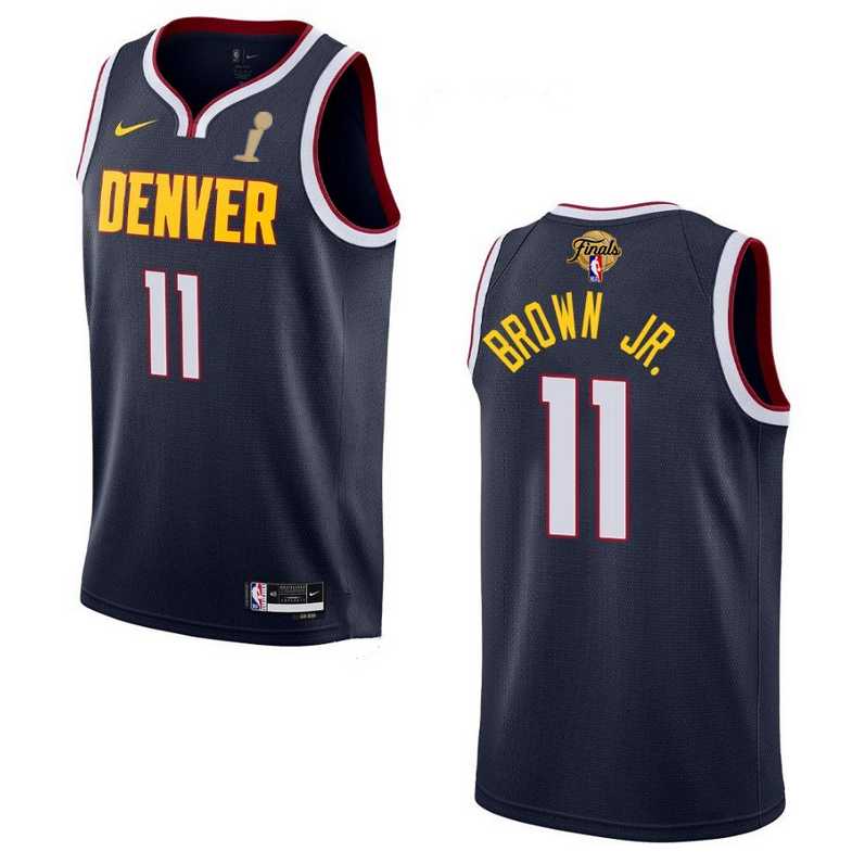 Men%27s Denver Nuggets #11 Bruce Brown Navy 2023 Finals Champions Icon EditionStitched Basketball Jersey->denver nuggets->NBA Jersey